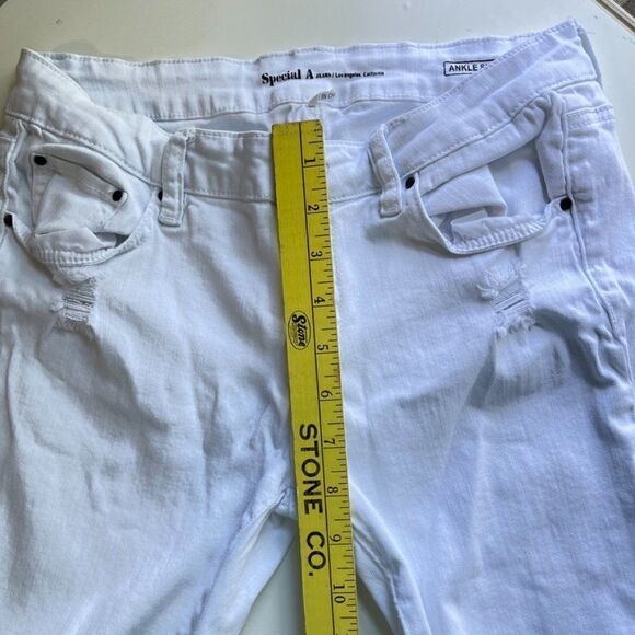 Special A Ankle Skinny Jeans in White Denim, Size 9 - Picture 6 of 10